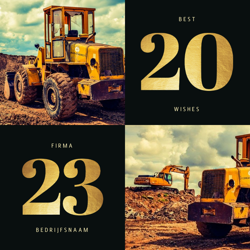Zakelijke kerstkaart 2022 goudlook met 2 foto's - Zakelijke kerstkaarten Zakelijke kerstkaarten - Zakelijke kerstkaart 2022 goudlook met 2 foto's