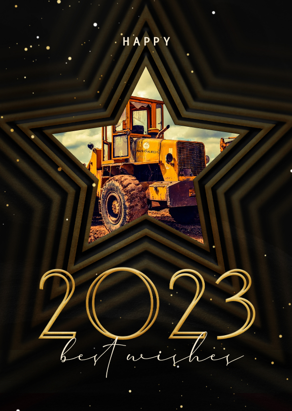 Zakelijke kerstkaart 2023 met foto en ster op achtergrond - Zakelijke kerstkaarten Zakelijke kerstkaarten - Zakelijke kerstkaart 2023 met foto en ster op achtergrond