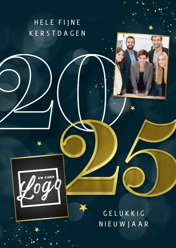 Zakelijke kerstkaart 2025 foto logo beste Kaartje2go