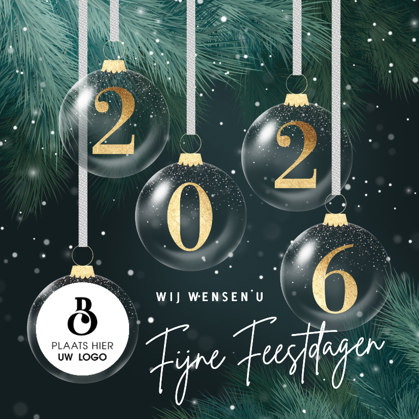 Zakelijke kerstkaart 2026 met logo - Zakelijke kerstkaarten Zakelijke kerstkaarten - Zakelijke kerstkaart 2026 met logo