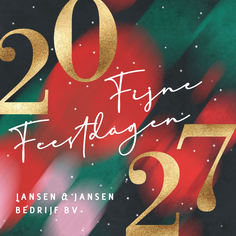 Zakelijke kerstkaart 2027 groen en rood bedankt - Zakelijke kerstkaarten Zakelijke kerstkaarten - Zakelijke kerstkaart 2027 groen en rood bedankt