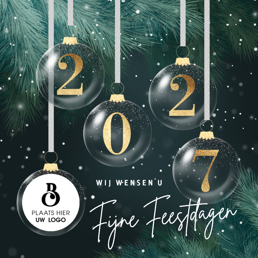 Zakelijke kerstkaarten - Zakelijke kerstkaart 2027 met logo