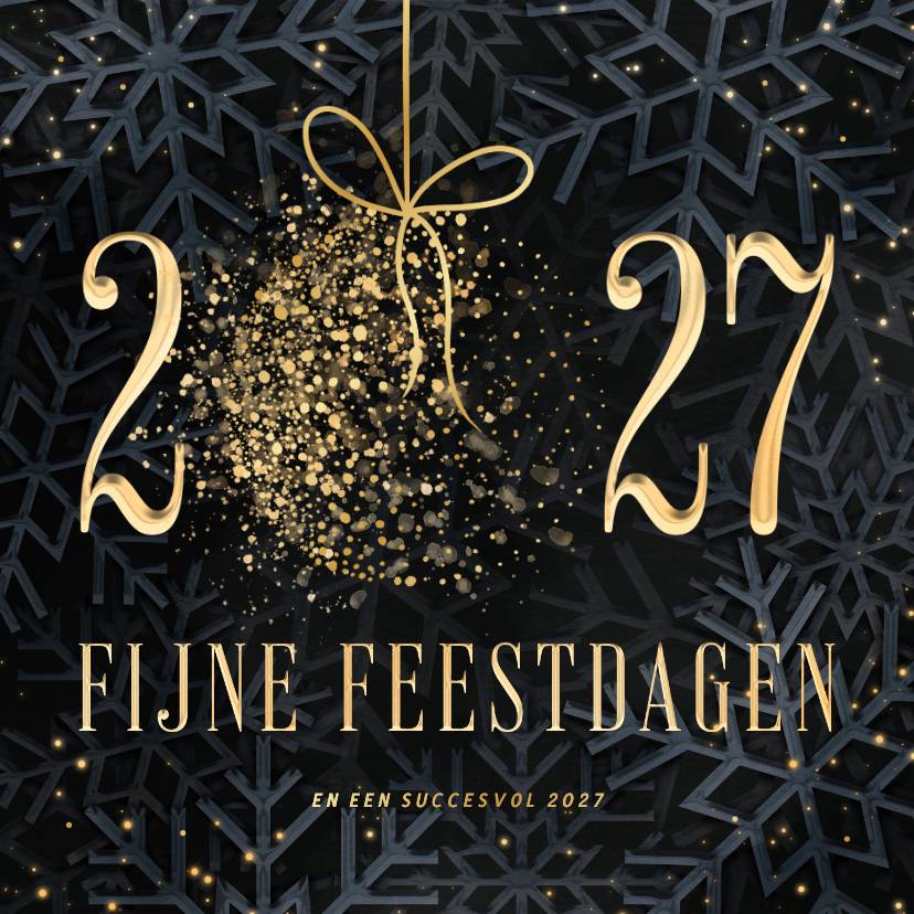 Zakelijke kerstkaarten - Zakelijke kerstkaart 2027 met sprankelende kerstbal