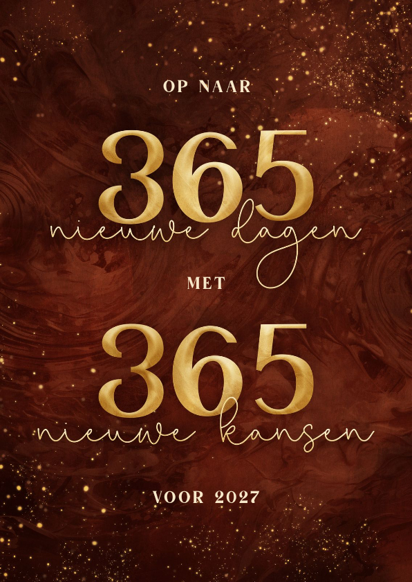 Zakelijke kerstkaart 365 nieuwe kansen rood waterverf - Zakelijke kerstkaarten Zakelijke kerstkaarten - Zakelijke kerstkaart 365 nieuwe kansen rood waterverf