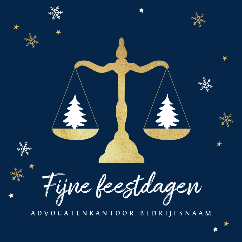 Zakelijke kerstkaart advocatenkantoor weegschaal sterren - Zakelijke kerstkaarten Zakelijke kerstkaarten - Zakelijke kerstkaart advocatenkantoor weegschaal sterren