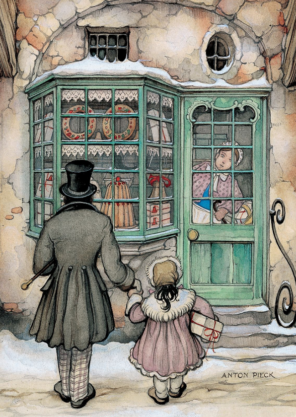 Zakelijke kerstkaart Anton Pieck winkel Kaartje2go