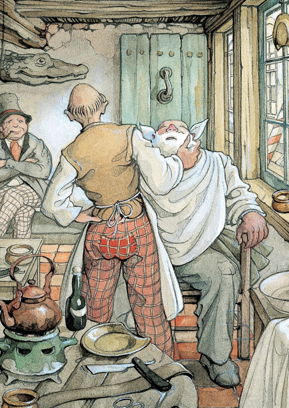 Zakelijke kerstkaart barbier Anton Pieck - Zakelijke kerstkaarten Zakelijke kerstkaarten - Zakelijke kerstkaart barbier Anton Pieck