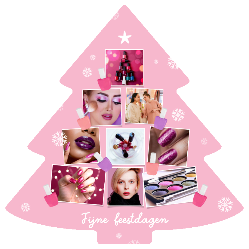 Zakelijke kerstkaart beauty kerstboom nagellak fotocollage - Zakelijke kerstkaarten Zakelijke kerstkaarten - Zakelijke kerstkaart beauty kerstboom nagellak fotocollage