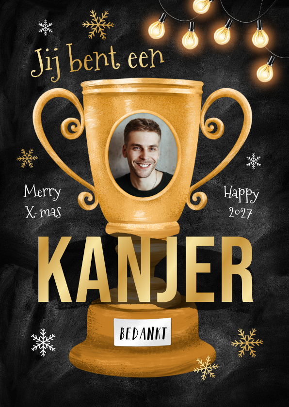 Zakelijke kerstkaart bedankt kanjer medewerker beker - Zakelijke kerstkaarten Zakelijke kerstkaarten - Zakelijke kerstkaart bedankt kanjer medewerker beker