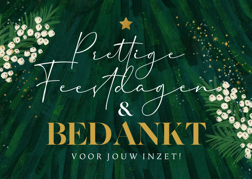 Zakelijke kerstkaart 'Bedankt' kerstboom abstract goud ster - Zakelijke kerstkaarten Zakelijke kerstkaarten - Zakelijke kerstkaart 'Bedankt' kerstboom abstract goud ster