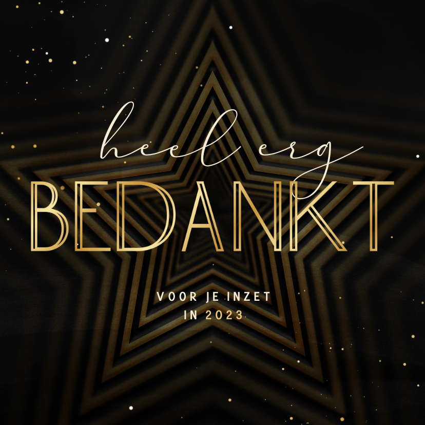 Zakelijke kerstkaart bedankt met ster op achtergrond - Zakelijke kerstkaarten Zakelijke kerstkaarten - Zakelijke kerstkaart bedankt met ster op achtergrond