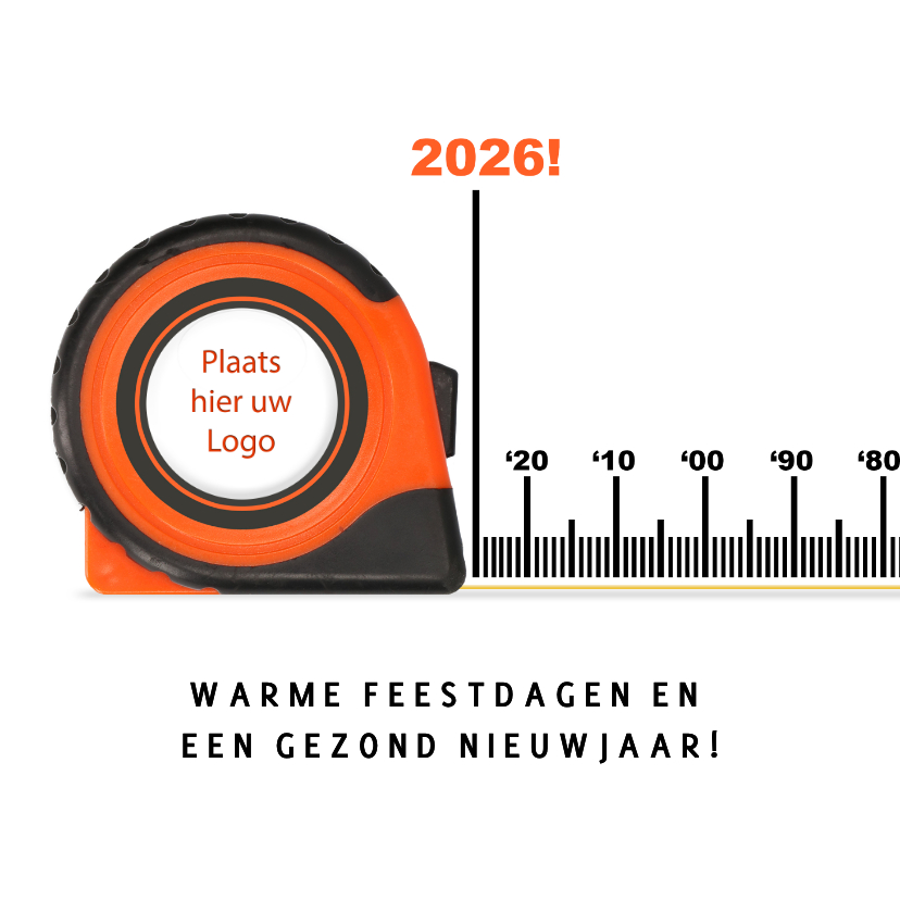 Zakelijke kerstkaart bouw en klusbedrijf rolmaat - Zakelijke kerstkaarten Zakelijke kerstkaarten - Zakelijke kerstkaart bouw en klusbedrijf rolmaat