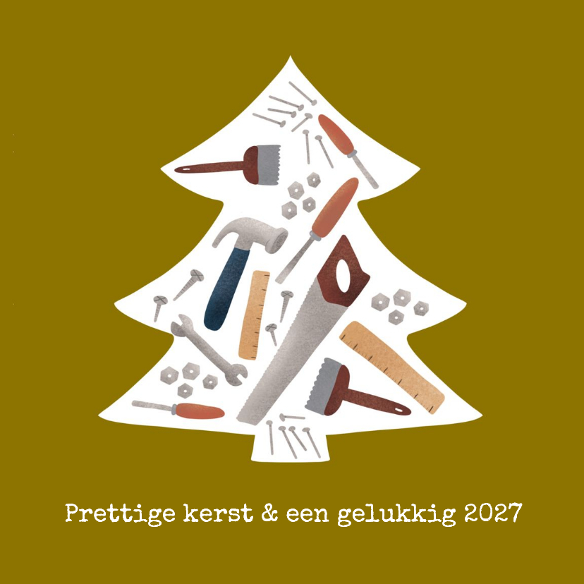 Zakelijke kerstkaart bouwbedrijf en klusbedrijf gereedschap - Zakelijke kerstkaarten Zakelijke kerstkaarten - Zakelijke kerstkaart bouwbedrijf en klusbedrijf gereedschap