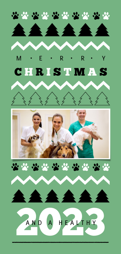 Zakelijke kerstkaart dieren verzorging arts foto pootafruk - Zakelijke kerstkaarten Zakelijke kerstkaarten - Zakelijke kerstkaart dieren verzorging arts foto pootafruk