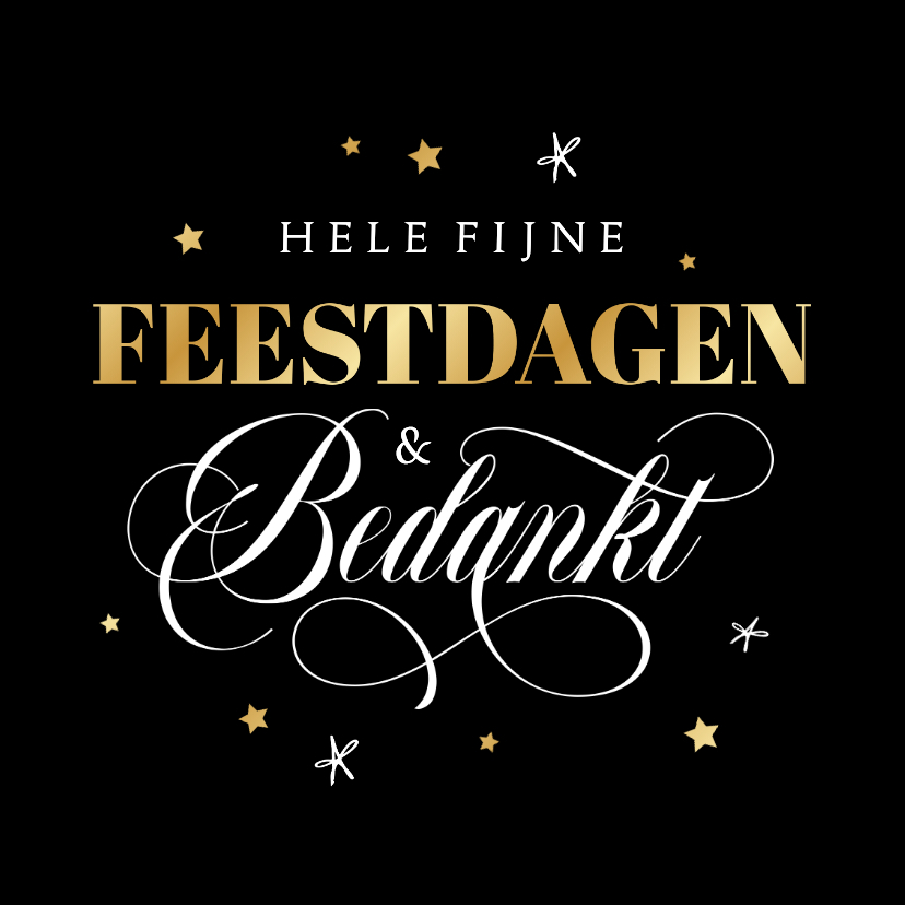 Zakelijke kerstkaart fijne feestdagen bedankt sterren - Zakelijke kerstkaarten Zakelijke kerstkaarten - Zakelijke kerstkaart fijne feestdagen bedankt sterren