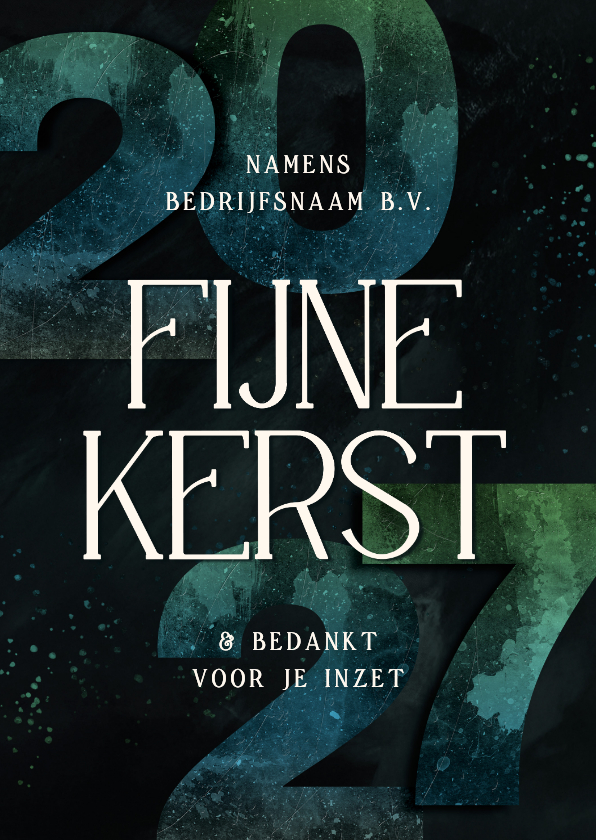 Zakelijke kerstkaart fijne kerst blauw groen 2027 - Zakelijke kerstkaarten Zakelijke kerstkaarten - Zakelijke kerstkaart fijne kerst blauw groen 2027