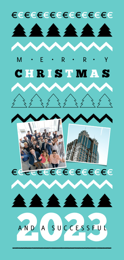 Zakelijke kerstkaart financieel euro patroon foto - Zakelijke kerstkaarten Zakelijke kerstkaarten - Zakelijke kerstkaart financieel euro patroon foto