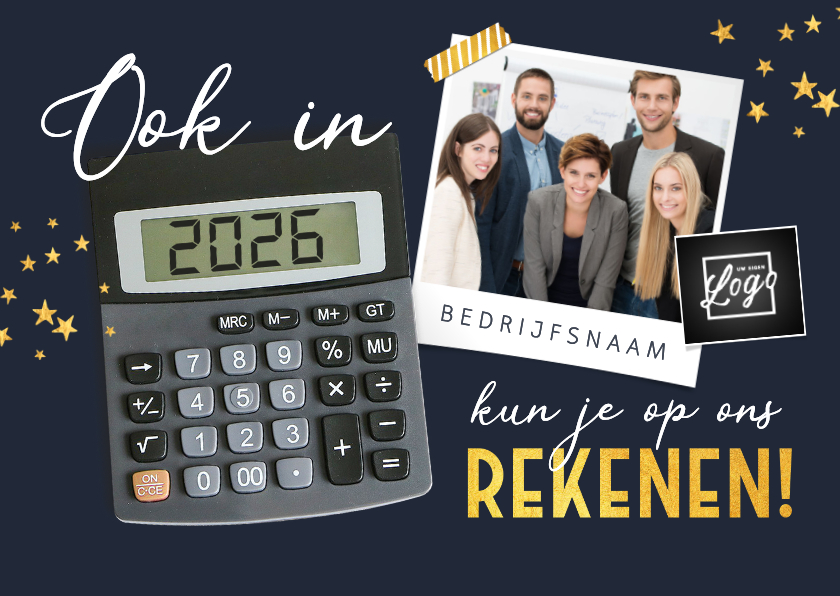 Zakelijke kerstkaart financieel rekenmachine foto bedrijf - Zakelijke kerstkaarten Zakelijke kerstkaarten - Zakelijke kerstkaart financieel rekenmachine foto bedrijf