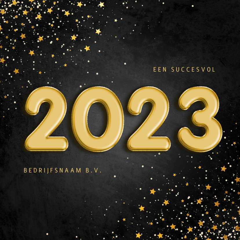 Zakelijke kerstkaart folieballon 2022 met sterren - Zakelijke kerstkaarten Zakelijke kerstkaarten - Zakelijke kerstkaart folieballon 2022 met sterren