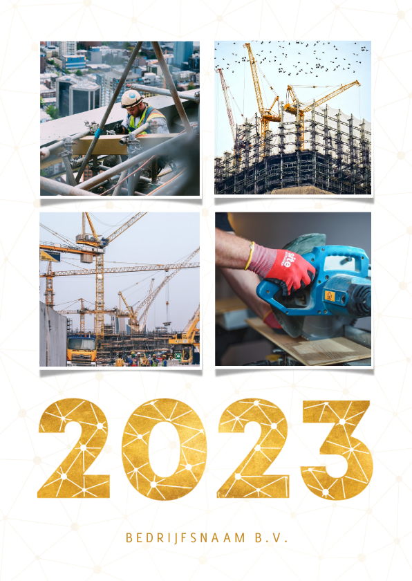 Zakelijke kerstkaart fotocollage gouden 2022 - Zakelijke kerstkaarten Zakelijke kerstkaarten - Zakelijke kerstkaart fotocollage gouden 2022