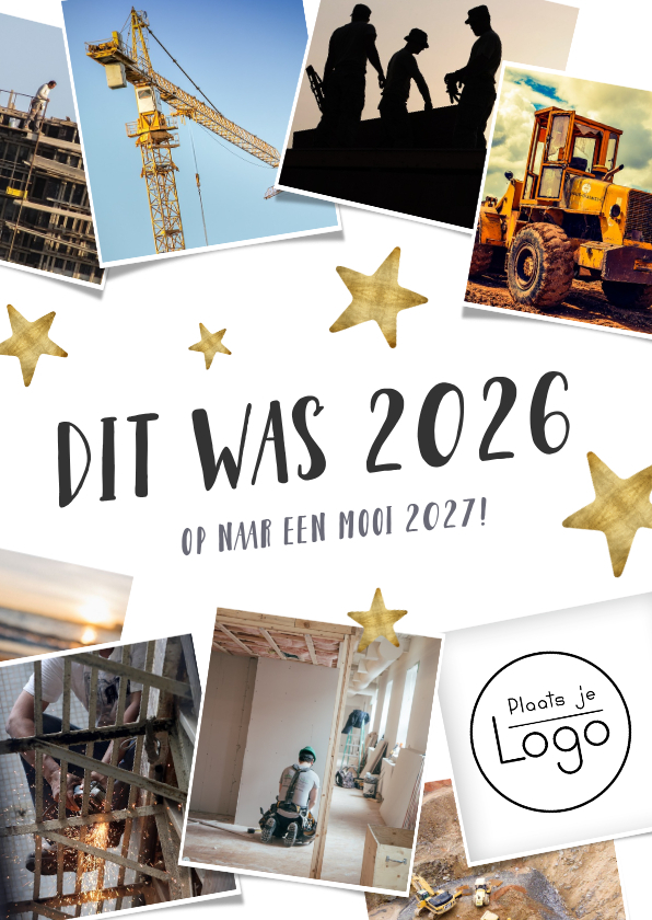 Zakelijke kerstkaarten - Zakelijke kerstkaart fotocollage terugblik 2026