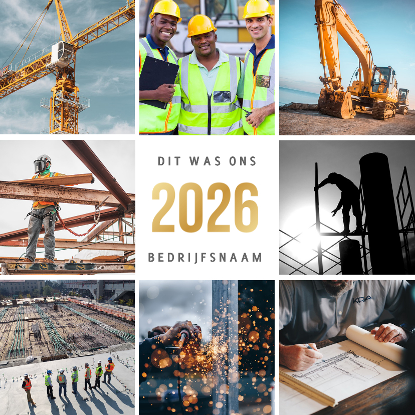 Zakelijke kerstkaart fotocollage terugblik op 2026 - Zakelijke kerstkaarten Zakelijke kerstkaarten - Zakelijke kerstkaart fotocollage terugblik op 2026