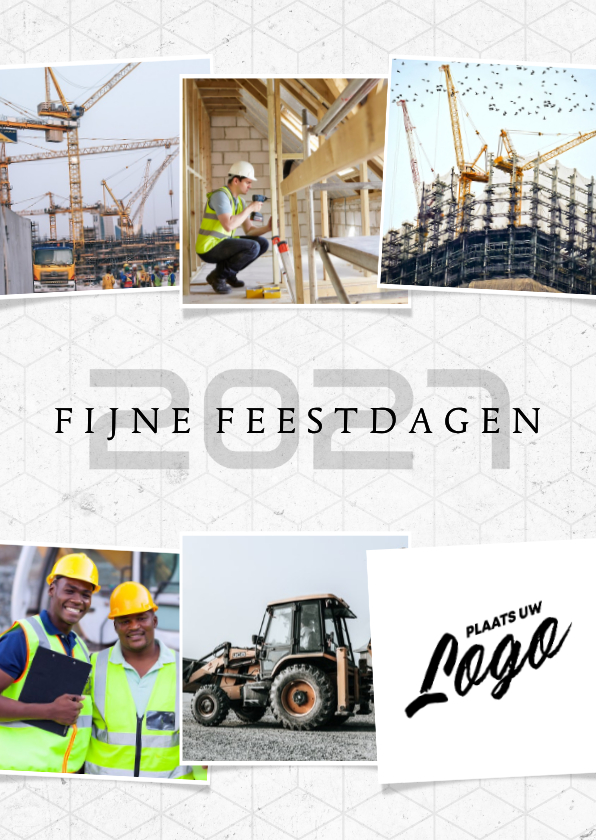 Zakelijke kerstkaarten - Zakelijke kerstkaart geometrisch beton 2027 fotocollage