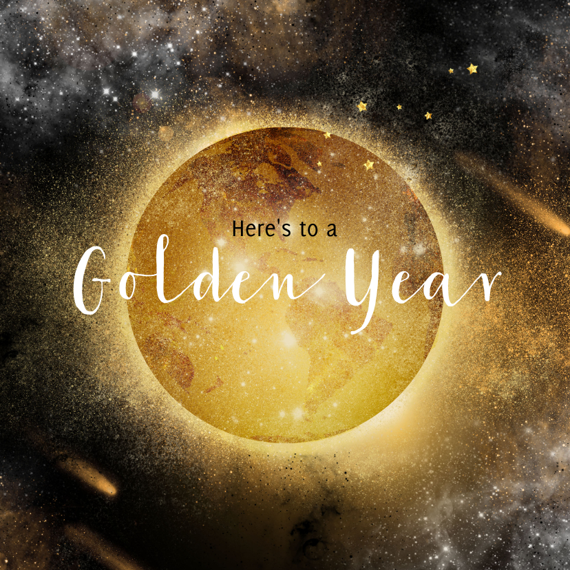 Zakelijke kerstkaart Golden Year - Zakelijke kerstkaarten Zakelijke kerstkaarten - Zakelijke kerstkaart Golden Year