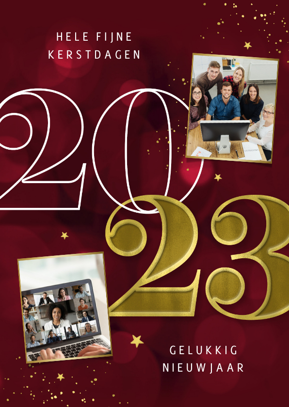 Zakelijke kerstkaarten - Zakelijke kerstkaart goud modern kerst nieuwjaar 2023