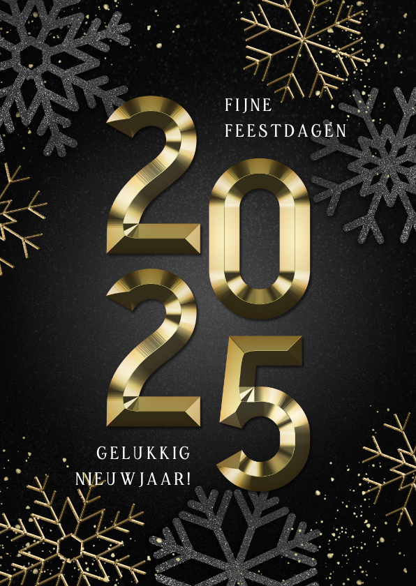 Zakelijke kerstkaart gouden 2025 spetters Kaartje2go