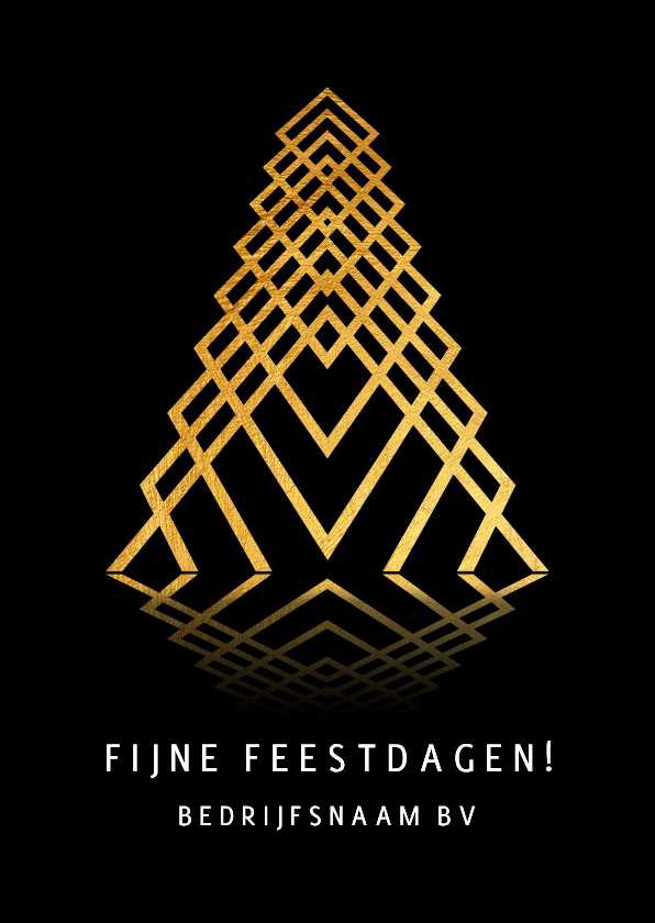 Zakelijke kerstkaart gouden kerstboom geometrisch - Zakelijke kerstkaarten Zakelijke kerstkaarten - Zakelijke kerstkaart gouden kerstboom geometrisch
