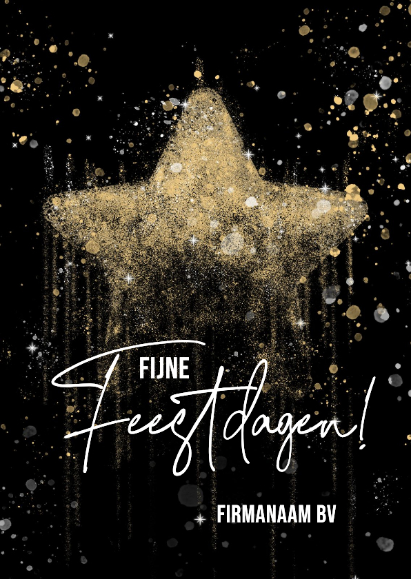 Zakelijke kerstkaart gouden ster sterrenstof - Zakelijke kerstkaarten Zakelijke kerstkaarten - Zakelijke kerstkaart gouden ster sterrenstof