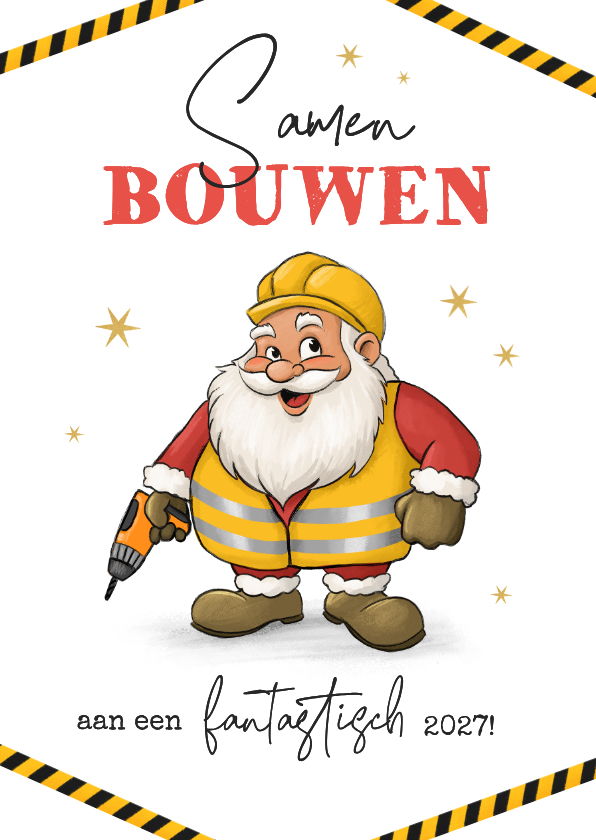 Zakelijke kerstkaart grappig kerstman bouwbedrijf bouw - Zakelijke kerstkaarten Zakelijke kerstkaarten - Zakelijke kerstkaart grappig kerstman bouwbedrijf bouw