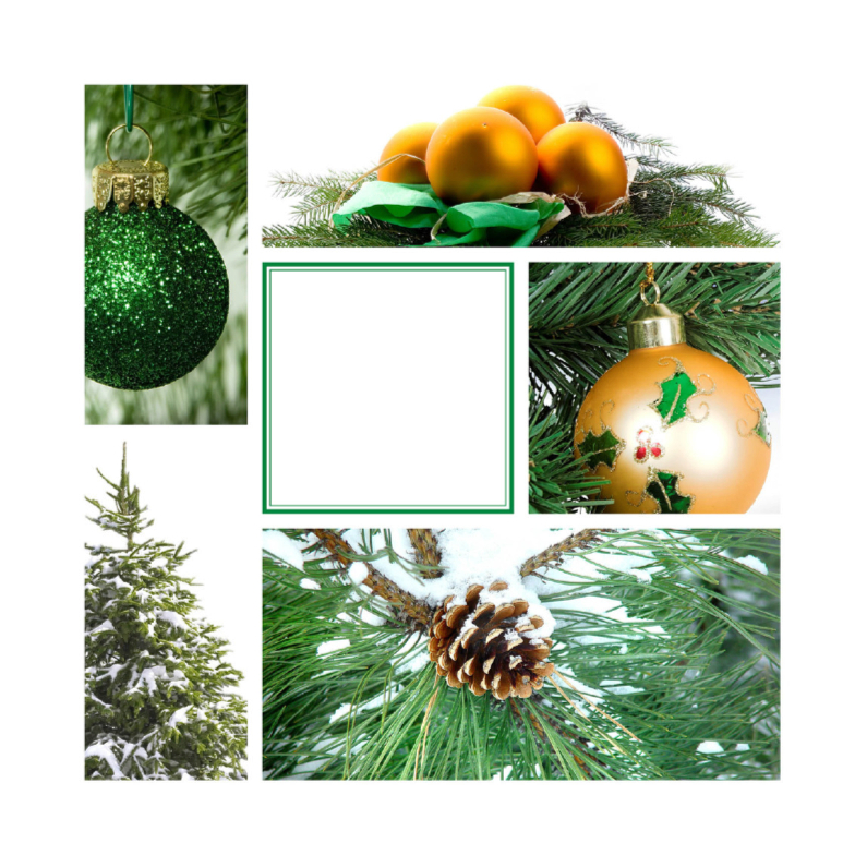 Zakelijke kerstkaart groene collage - Zakelijke kerstkaarten Zakelijke kerstkaarten - Zakelijke kerstkaart groene collage