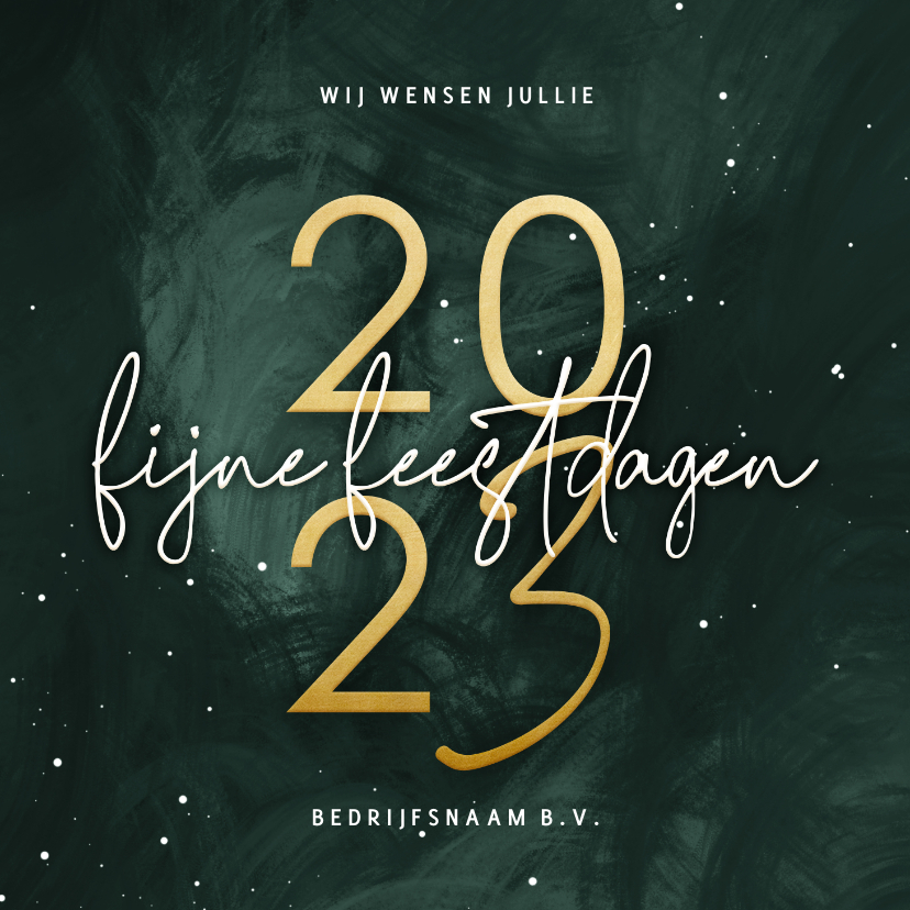 Zakelijke kerstkaart groene waterverf met goudlook 2022 - Zakelijke kerstkaarten Zakelijke kerstkaarten - Zakelijke kerstkaart groene waterverf met goudlook 2022