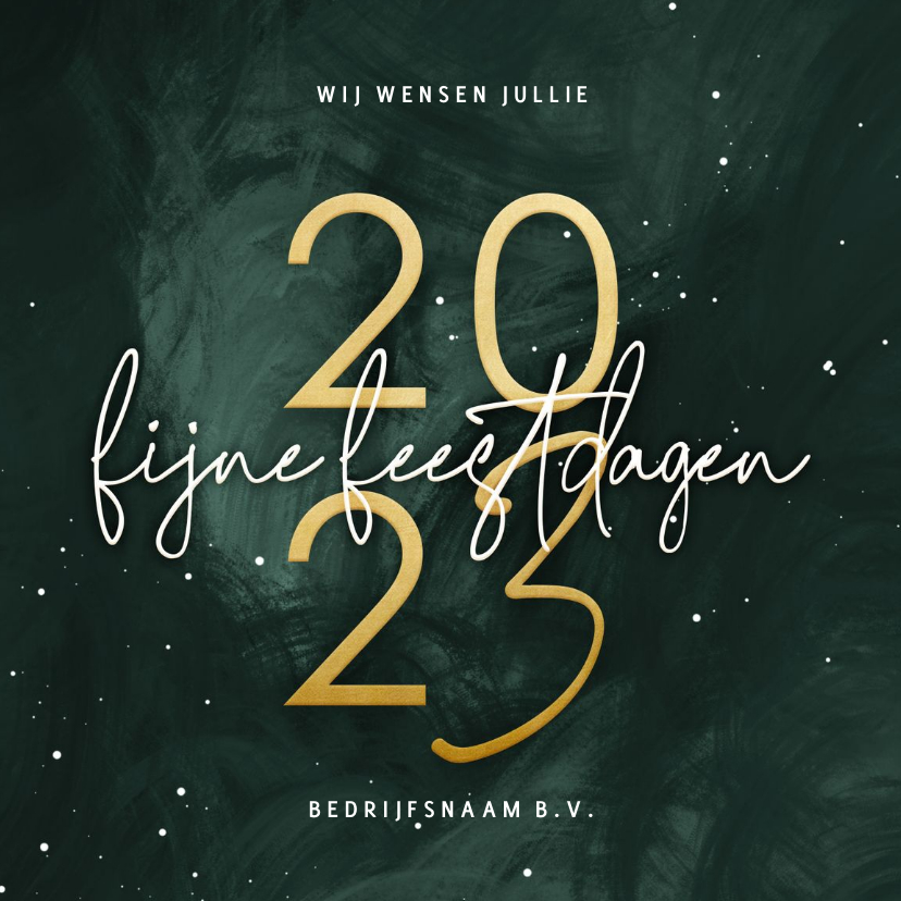 Zakelijke kerstkaart groene waterverf met goudlook 2023 - Zakelijke kerstkaarten Zakelijke kerstkaarten - Zakelijke kerstkaart groene waterverf met goudlook 2023