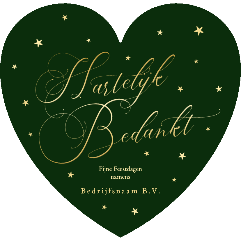 Zakelijke kerstkaart hartelijk bedankt in de vorm van hart - Zakelijke kerstkaarten Zakelijke kerstkaarten - Zakelijke kerstkaart hartelijk bedankt in de vorm van hart