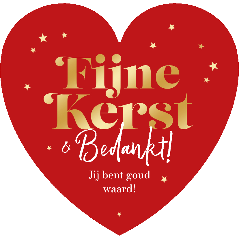 Zakelijke kerstkaart hartvorm bedankt fijne kerst sterren - Zakelijke kerstkaarten Zakelijke kerstkaarten - Zakelijke kerstkaart hartvorm bedankt fijne kerst sterren
