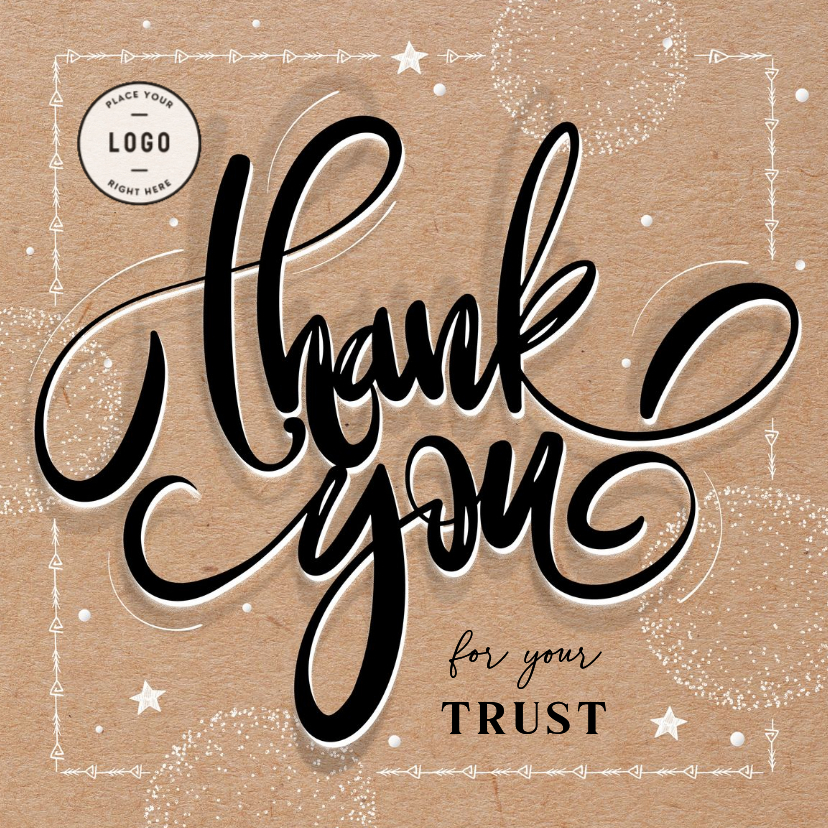Zakelijke kerstkaart hip kraftlook handlettering thank you - Zakelijke kerstkaarten Zakelijke kerstkaarten - Zakelijke kerstkaart hip kraftlook handlettering thank you