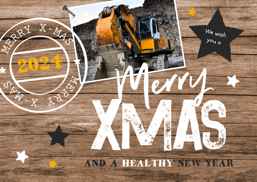 Zakelijke kerstkaart hout sterren stempel industrieel stoer - Zakelijke kerstkaarten Zakelijke kerstkaarten - Zakelijke kerstkaart hout sterren stempel industrieel stoer