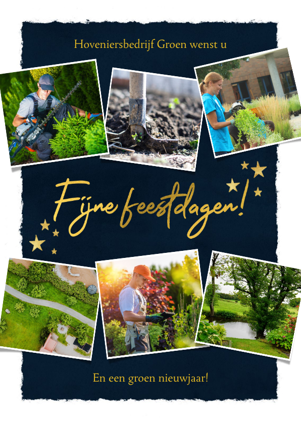 Zakelijke kerstkaart hovenier branche fotocollage - Zakelijke kerstkaarten Zakelijke kerstkaarten - Zakelijke kerstkaart hovenier branche fotocollage