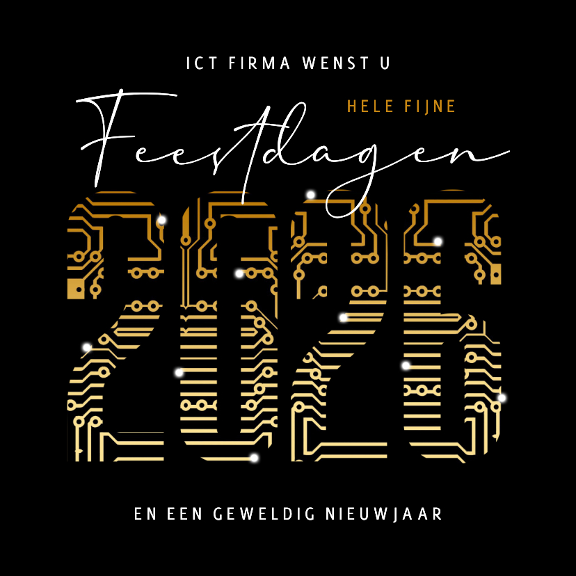Zakelijke kerstkaarten - Zakelijke kerstkaart ICT 2026 nieuwjaar fijne feestdagen