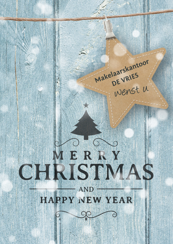 Zakelijke kerstkaart ijsblauw - Zakelijke kerstkaarten Zakelijke kerstkaarten - Zakelijke kerstkaart ijsblauw