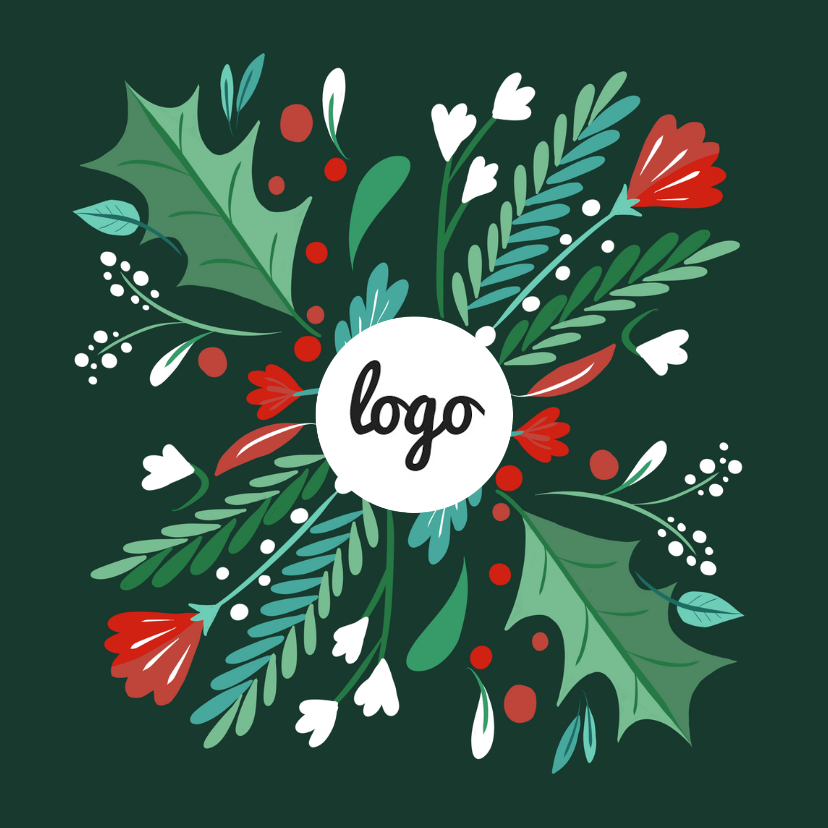 Zakelijke kerstkaart illustratiekrans - Zakelijke kerstkaarten Zakelijke kerstkaarten - Zakelijke kerstkaart illustratiekrans