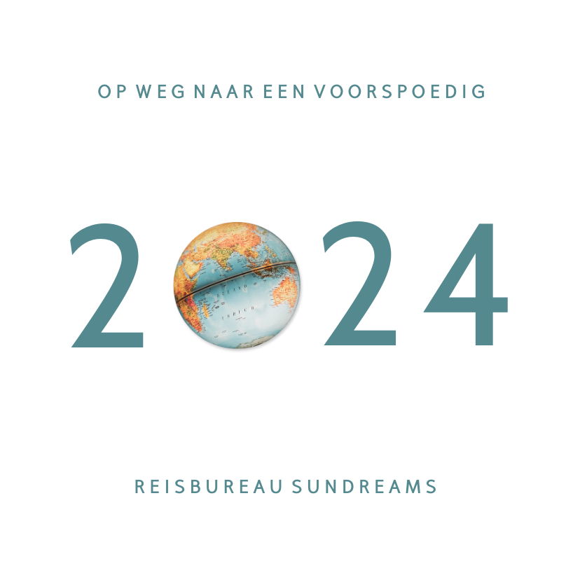 Zakelijke kerstkaart jaartal 2023 met wereldbol - Zakelijke kerstkaarten Zakelijke kerstkaarten - Zakelijke kerstkaart jaartal 2023 met wereldbol