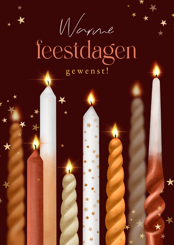 Zakelijke kerstkaarten - Zakelijke kerstkaart kaarsen lichtpuntjes bedankt feestdagen