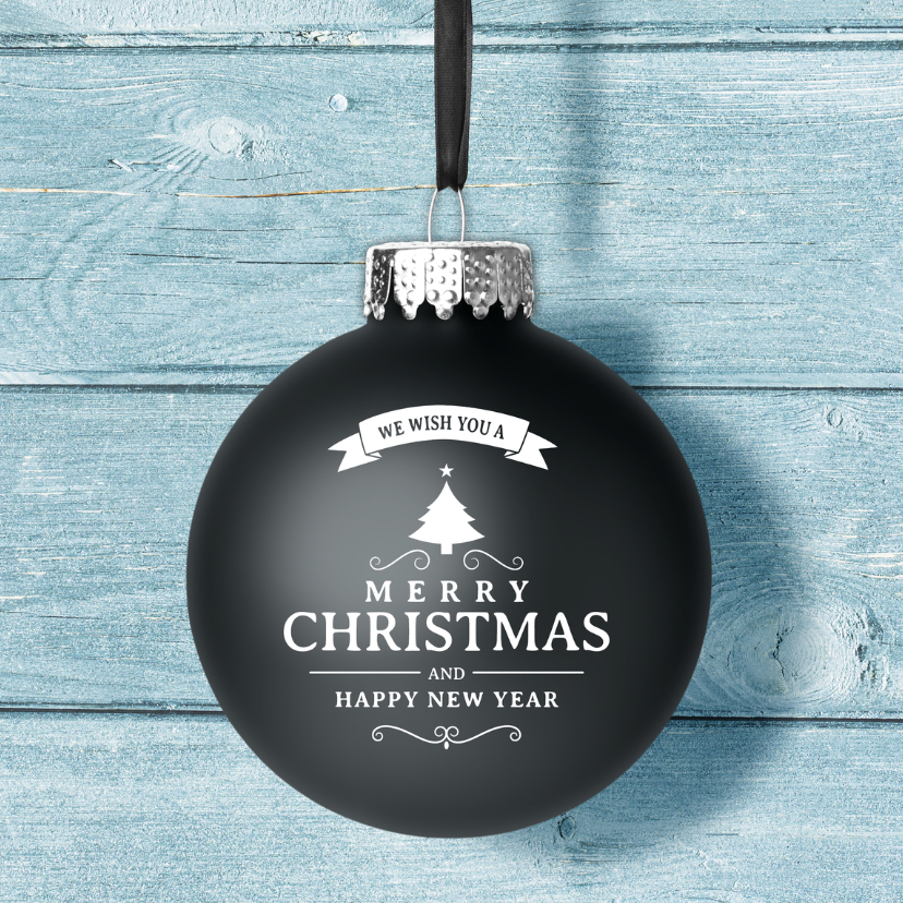Zakelijke kerstkaart kerstbal zw - Zakelijke kerstkaarten Zakelijke kerstkaarten - Zakelijke kerstkaart kerstbal zw