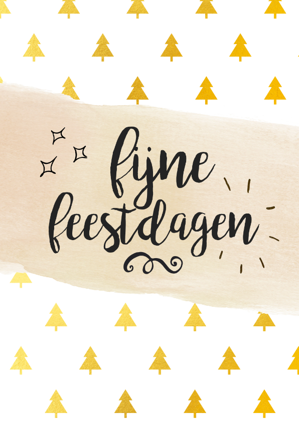 Zakelijke kerstkaart kerstbomen goud - Zakelijke kerstkaarten Zakelijke kerstkaarten - Zakelijke kerstkaart kerstbomen goud