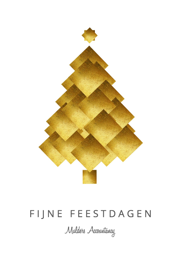 Zakelijke kerstkaart kerstboom goud - Zakelijke kerstkaarten Zakelijke kerstkaarten - Zakelijke kerstkaart kerstboom goud