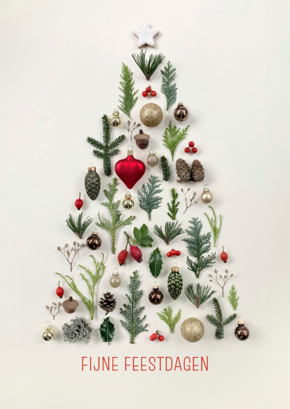 Zakelijke kerstkaarten - Zakelijke kerstkaart kerstboom grafisch & natuur